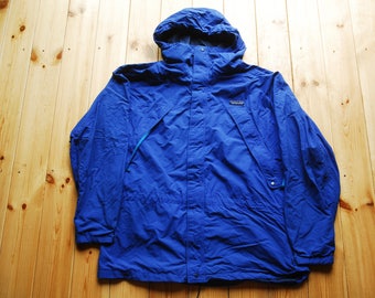 Vintage 80's/90's Blue Hooded Patagonia Ski Cagoule Sport Jacket Coat Large