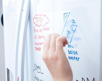 Clear Dry Erase Contact Paper 6.5FT Transparent Sticker Wall Decal - Bonus 3 Dry Erase Markers & Eraser Cloth Included
