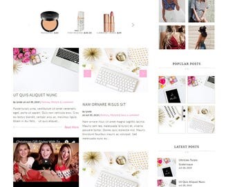 Wordpress blog template, Lifestyle Fashion Theme, Wordpress Ecommerce Theme Responsive Blog Theme Design - Ashleigh ( Free Installation )