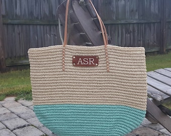 t monogram straw mini bucket bag