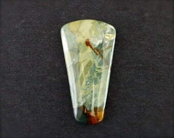 Morrisonite Jasper cabochon. Green Morrison Ranch jasper cabochon.