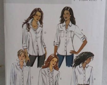 Butterick B5524 ~ Women's Dress Shirt ~ Size Talle 14,16,18,20,22 ~ Cut and sewn shirt