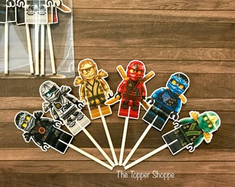 NINJAGO Cupcake Toppers / Cake Toppers / Die Cuts / Birthday Party / Decorations / Cake Pops / Supplies / Decor / Fast Shipping