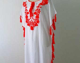 Hand Embroidered Tunic, Embroidered Dress, Embroidered Kaftan