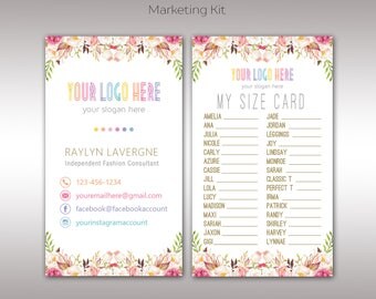 Boho My Size Card, 4x6, Digital, Collection Size, Clothing Size, Marketing, For Fashion Retailer K25904