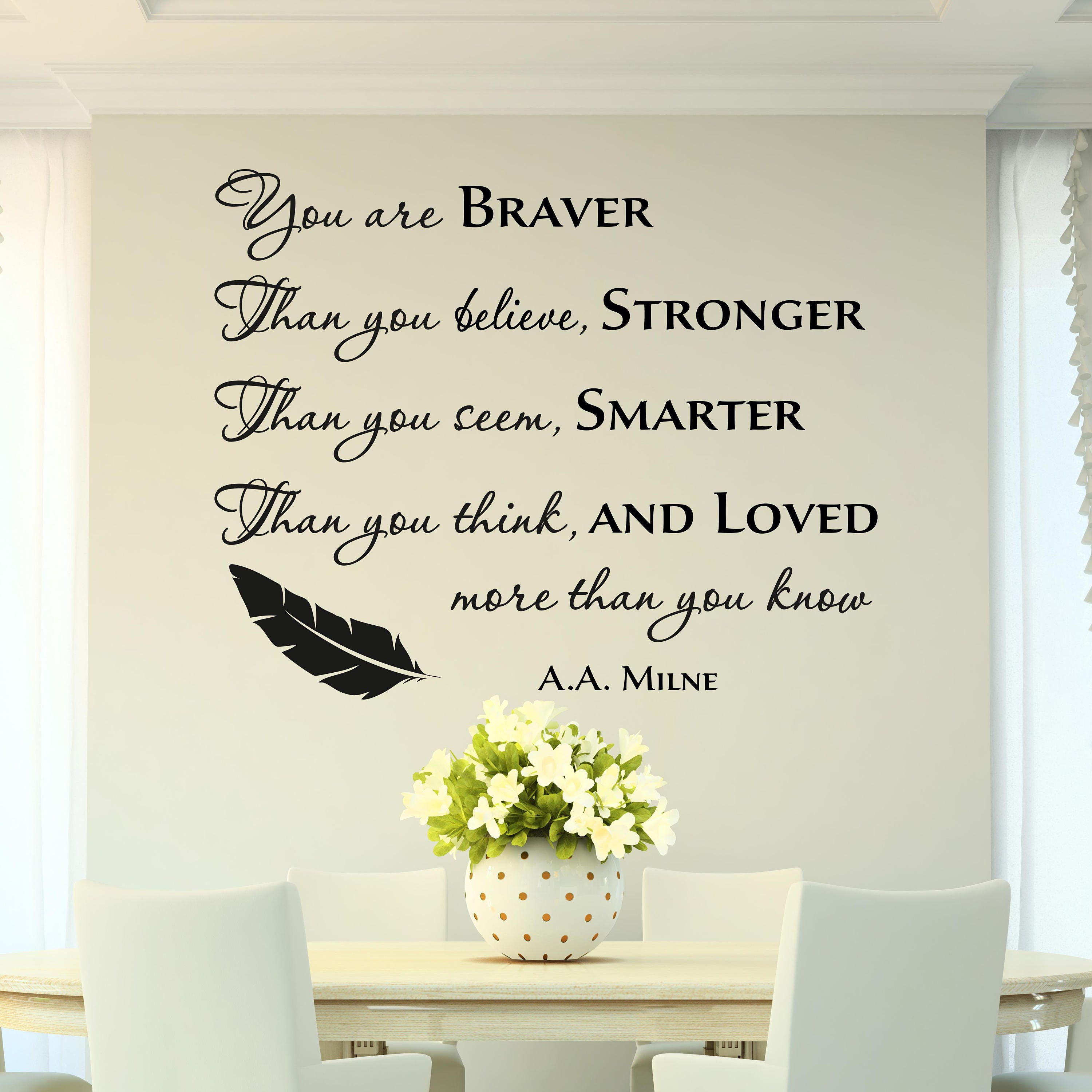 Milne Wall Decal Quote You Are Braver Than You Believe