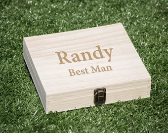 Groomsmen Gift Box, Best Man Wood Box, Cigar Box, Flask Set Box, Wood Case, Wedding Gift Box for Souvenir, Storage Box, Cigar Display
