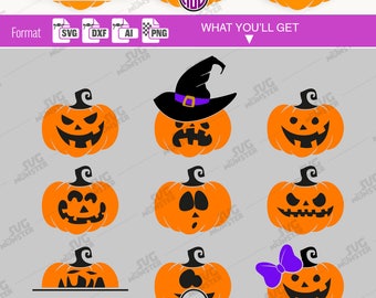 PUMPKIN SVG files - Clipart Cutting files compatible for Cricut, Silhouette and other cutting machines - svg dxf ai png format- 267