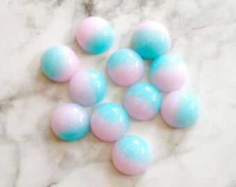Glitter cabochon, pierres de ton pastel, bleu ciel, cabines de 12mm, grossiste cabines, résine époxy, ronde cabochon 12mm, lot de fournitures de taxis