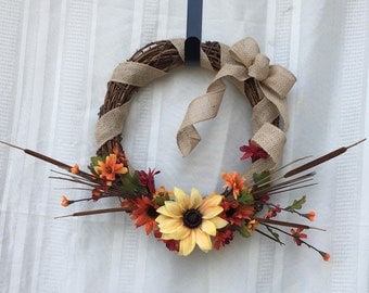 Fall Front Door Wreath, Fall Wreath, Door Wreath, Autumn Wreath, Autumn Front Door Wreath, Small Wreath, Wreath, Every day Wreath, Fall