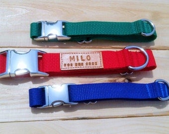 Personalized dog collar, puppy collar, personalized puppy collar, girly collar, boy collar, metal buckle collar, strong dog collar