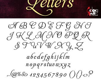 Elegant Script Alphabet SVG DXF Vector Cut Files Monogram Font Cuttable Letters Vinyl Iron On Heat Press Transfer Silhouette Cricut JB-194