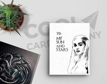 Daenerys Targaryen Game of Thrones Birthday Card, Mother of Dragons, Game of Thrones Anniversary Card, Khaleesi, Card for Boyfriend,