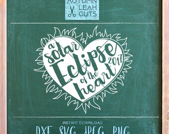 A Solar Eclipse of the Heart -- SVG, PNG, Jpeg, DXF cut file for Silhouette, Cricut -- Instant Download Clipart - Printable Art