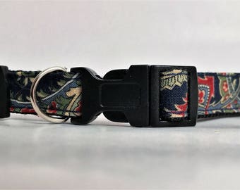 Small Blue Paisley Dog Collar