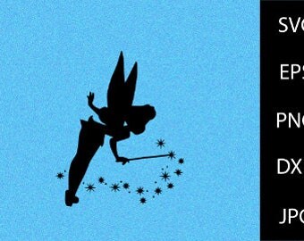 Tinker Bell SVG Disney Iron On Decal Cutting File / Clipart in Svg, Eps, Dxf, Png, and Jpeg for Cricut & Silhouette Princess Peter Pan