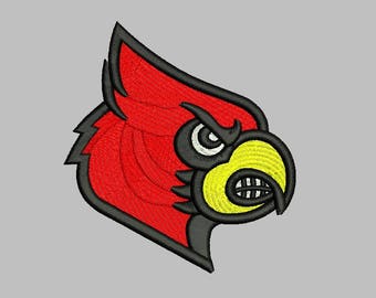 Louisville Cardinals embroidery Designs 3 Sizes Football Logo embroidery Design
