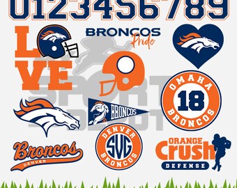 DENVER BRONCOS Files, Denver Broncos svg, Broncos Emblem, Football Cutting Files, Layered Vectors, 6 Formats Included - MSD-29