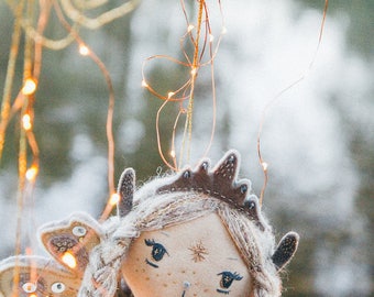 Zina the Amazing Butterfly, Heirloom Doll, Story Doll, Cloth Doll, OOAK Doll, Rag Doll, Circus, Wool Stuffed Doll, Embroidered Doll, Fairy