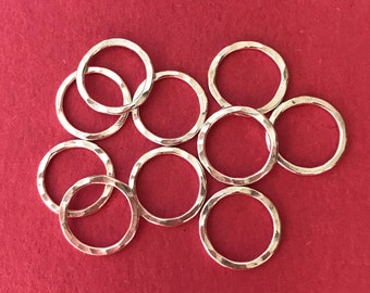 20 Sterling Silver Hammered Circles - 1/2 inch
