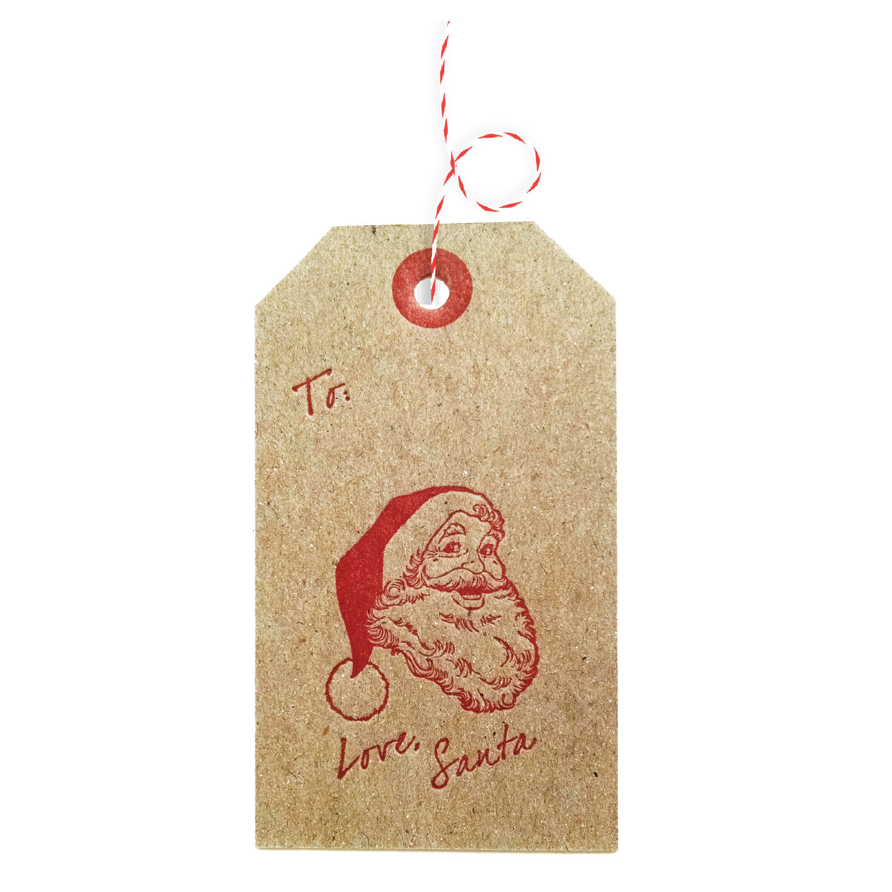 Love Santa Christmas Gift Tags Letterpress 4 pack