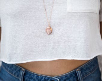 Small Locket, Rose Gold Necklace, Flower Girl Bridesmaid Gift, Layering Oval Tiny Roses Gold Jewelry, Dainty Locket in Rose