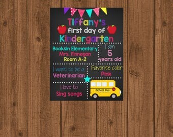 First Day of School Sign, 1st Day of School Sign, Chalkboard School Sign, School Photo Prop, 1st Day of Kindergarten Sign
