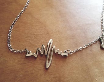 Heart beat necklace | Etsy