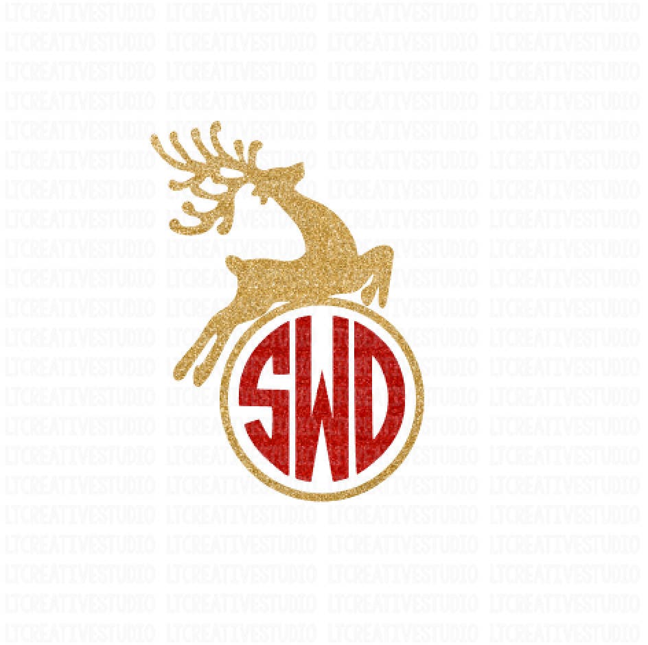 Download Christmas Monogram SVG Reindeer Monogram SVG Christmas SVG
