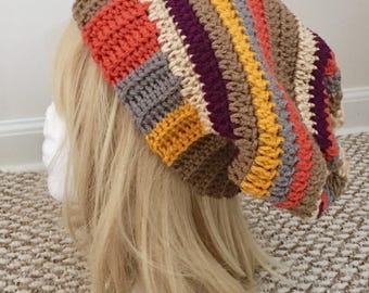 READY TO SHIP Doctor Who Tom Baker Inspired Scarf Hat - Slouchy Hat / Beanie - Women's / Teens