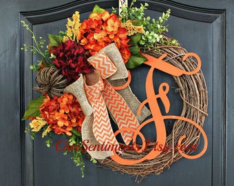 Fall Wreaths- Hydrangea Wreaths - Wreaths for fall - Hydrangea wreath - Wreaths for door - Wreaths Autumn Wreath