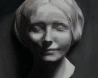 Death mask - classical academic oil painting