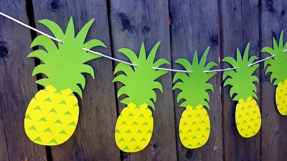 Pineapple Garland Pineapple Banner Tiki Banner Aloha