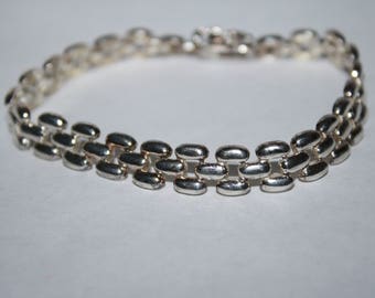 7.25 in Vintage Sterling Link Bracelet