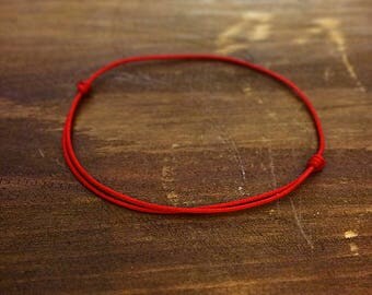 Thin Red String Bracelet - Red Cord Bracelet - Friendship Bracelet - Best Friend Gift - Lucky Bracelet - Red Bracelet