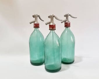 Vintage Seltzer Bottles, Green Seltzer Bottles, Antique Seltzer Bottles, Seltzer Bottles