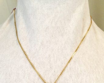 Vintage AVON Gold necklace with detailed diamond and pearl Oval pendent