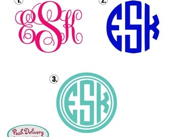 Single Color Monogram Decal | Circle Monogram Decal | Yeti Cup Decal | Laptop Decal | Car Decal | Custom Sticker | Personalized Monogram