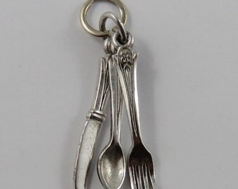 Cutlery Sterling Silver Vintage Charm For Bracelet