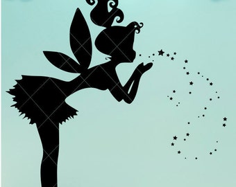 Fairy Blowing Kiss / Fairy Svg / Svg / Fairy Kiss / Fairy Light / Fairy Dxf / Mason Jar / Fairy Png
