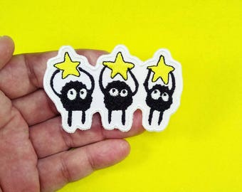 Soot Sprites or Sootballs - Creatures carrying charcoals - Iron on patch