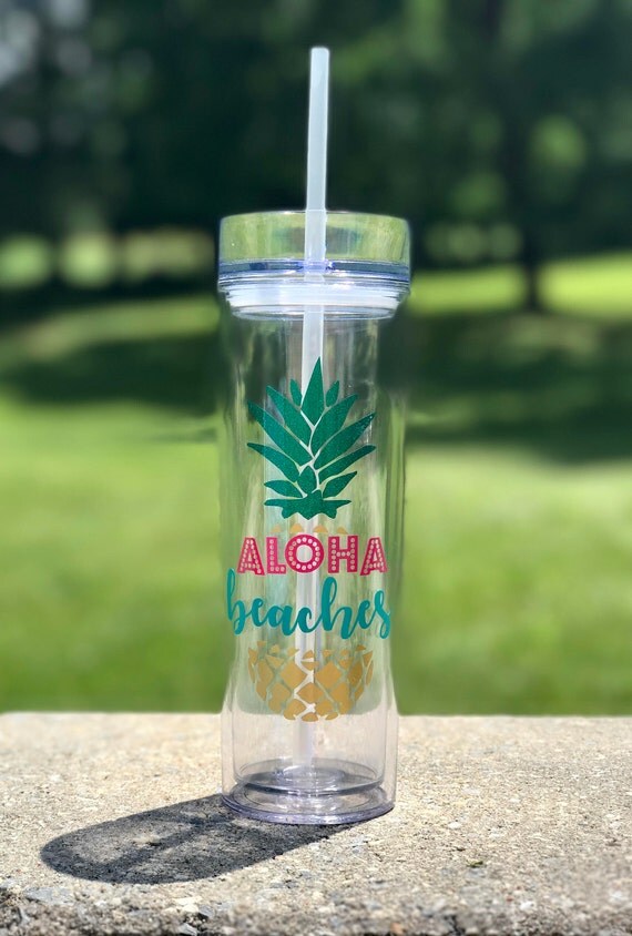 Items similar to Aloha Beaches Tumbler Pineapple Tumbler Aloha