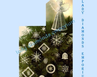 Simplicity 5180 Vintage Crochet Pattern, Angel Tree Topper, Ornaments, Snowflakes, Bells, Mobiles, Balls Christmas Holidays Uncut FF