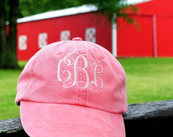 Monogrammed hat, monogram cap, monogram baseball hat, bridesmaid hat, personalized hat, hat with monogram, baseball hat, beach hat monogram