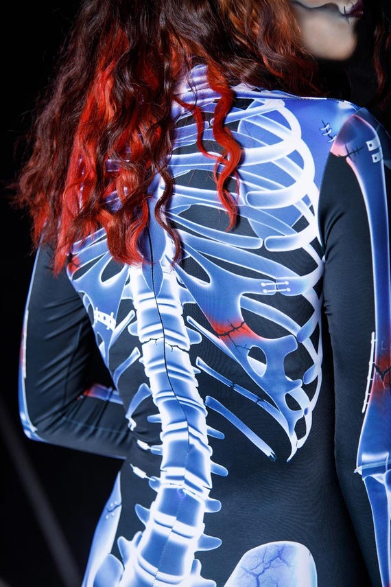 Skeleton Jumpsuit black catsuit Halloween costume women