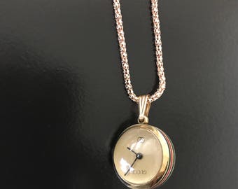 Gucci lovely womens gold link watch necklace @ chain new battery wks great 224.99
