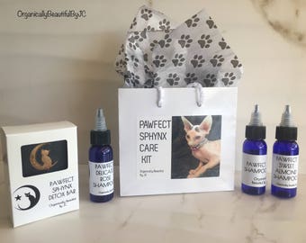 PAWFECT SPHYNX Going Home Care Kit, SOAP, cat soap, sphynx, naked, kitty, organic, cat shampoo, organic sphynx shampoo, detox, pure