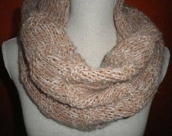 Snood beige chiné alpaga et mohair