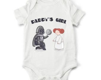 10% OFF SALE Star wars baby girl bodysuit, Daddy's girl Star wars shirt, Princess Leia bodysuit, funny baby bodysuit, star wars baby shower