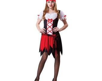 Women's Ladies Pretty PIRATE Sea Captain Swashbuckler Sexy Wench Costume -Halloween, Party, Theater, Plays, Prop, Dress Up, Cosplay, Boudoir